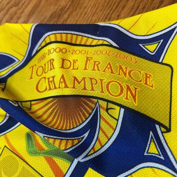 Vtg Lance Armstrong Yellow Trek Cycling Jersey Sz XL 5 time Tour Commemoration - Picture 6 of 8